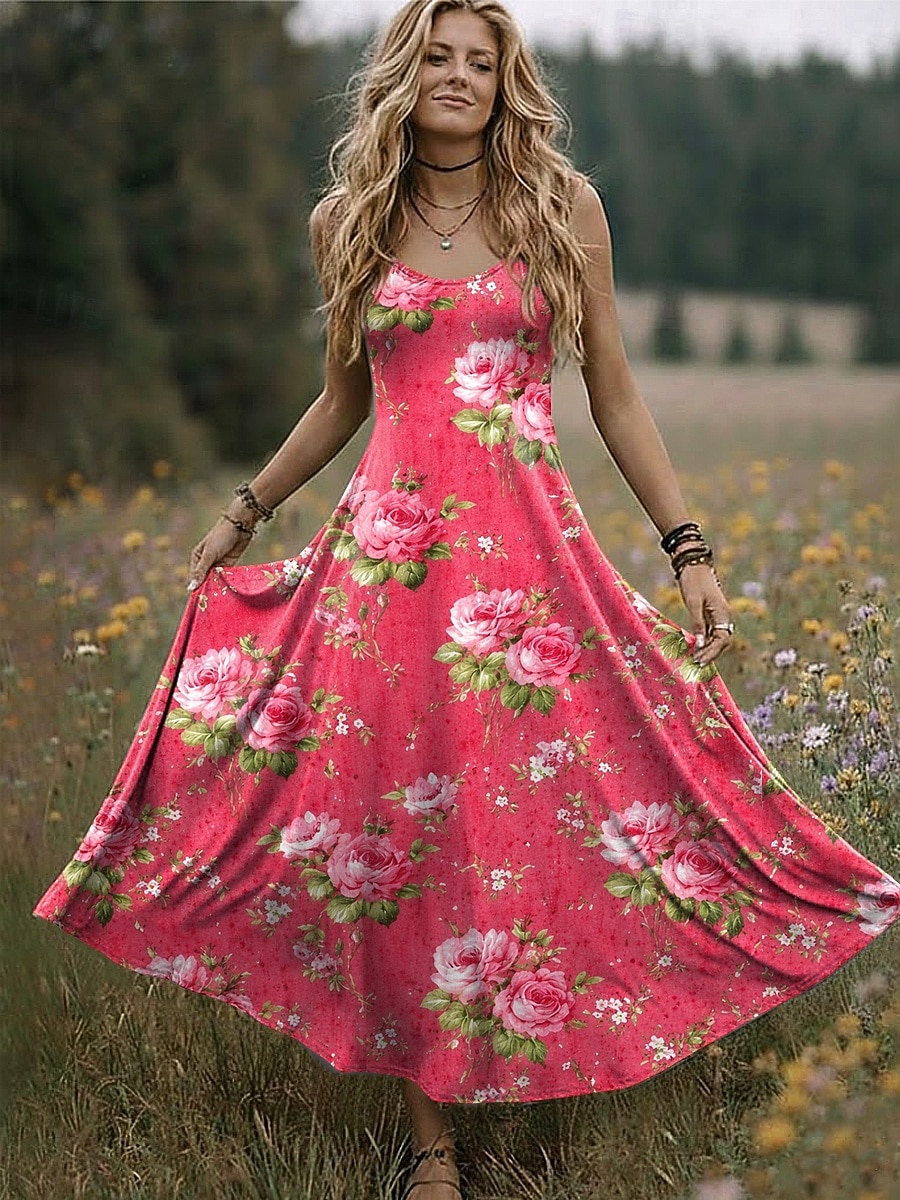 pink floral beach dress Petal and Pup Women's Charli Maxi Dress