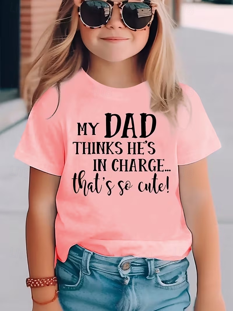 Mädchen 3D Grafik Buchstabe T-Shirt Kurzarm 3D-Druck Sommer Frühling Sport Mode Streetwear Kinder 4-12 Jahre Rundhalsausschnitt Lässig Täglich Outdoor Normale Passform 2026 - $13.99 –P1