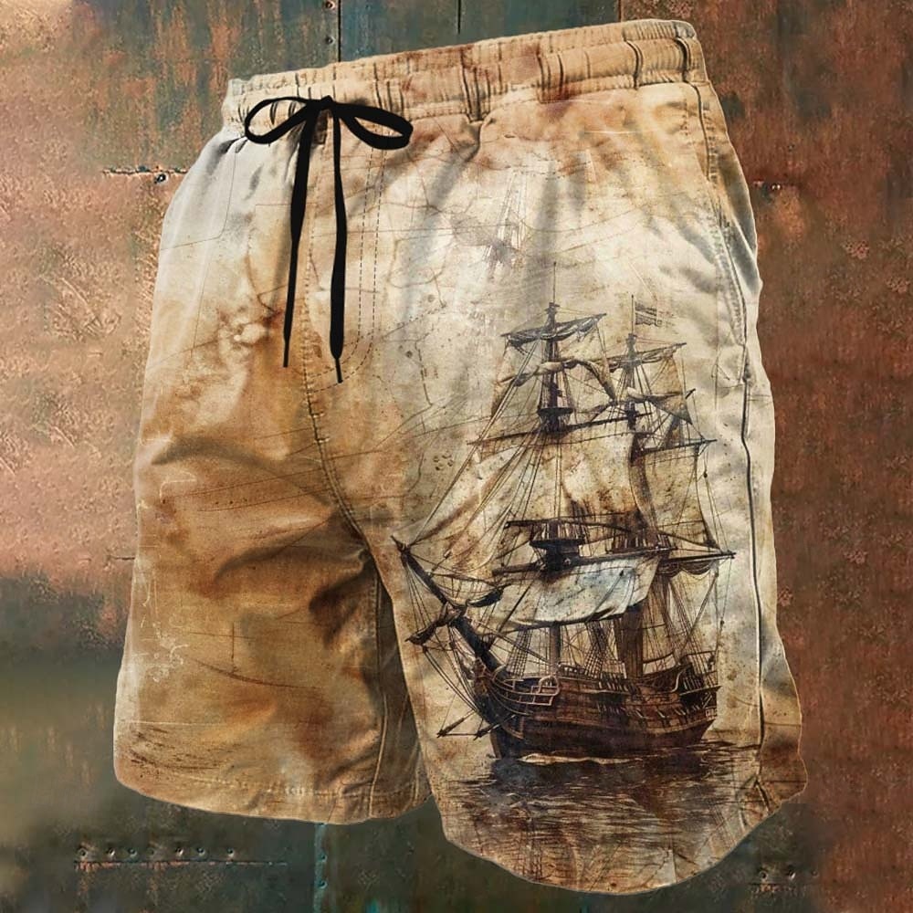Per uomo Nautico Barca a vela Trama grunge Costumi da bagno Pantaloncini da mare Pantaloncini da Surf Misura del girovita medio Retrò Vintage All'aperto Vacanza Abbigliamento Quotidiano Tasche del 2026 a $20.99 –P2