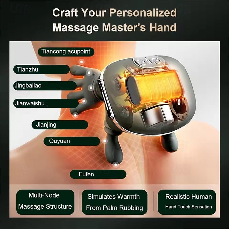 Finger Pressure Neck Massager Heated Back and Shoulder Massager Electric Kneading Neck Deep Massage Muscle Relax 2026 - $69.99 –P6