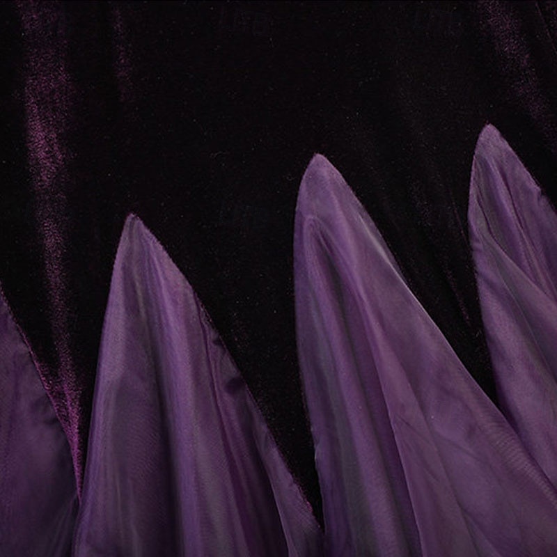 Damen-Ballsaalkleid, hochgeschlossen, langärmelig, mit Mesh-Einsätzen, Walzerkleid, Modern Standard, Wettkampf-Tanzbekleidung, lila 2026 - $150.99 –P5