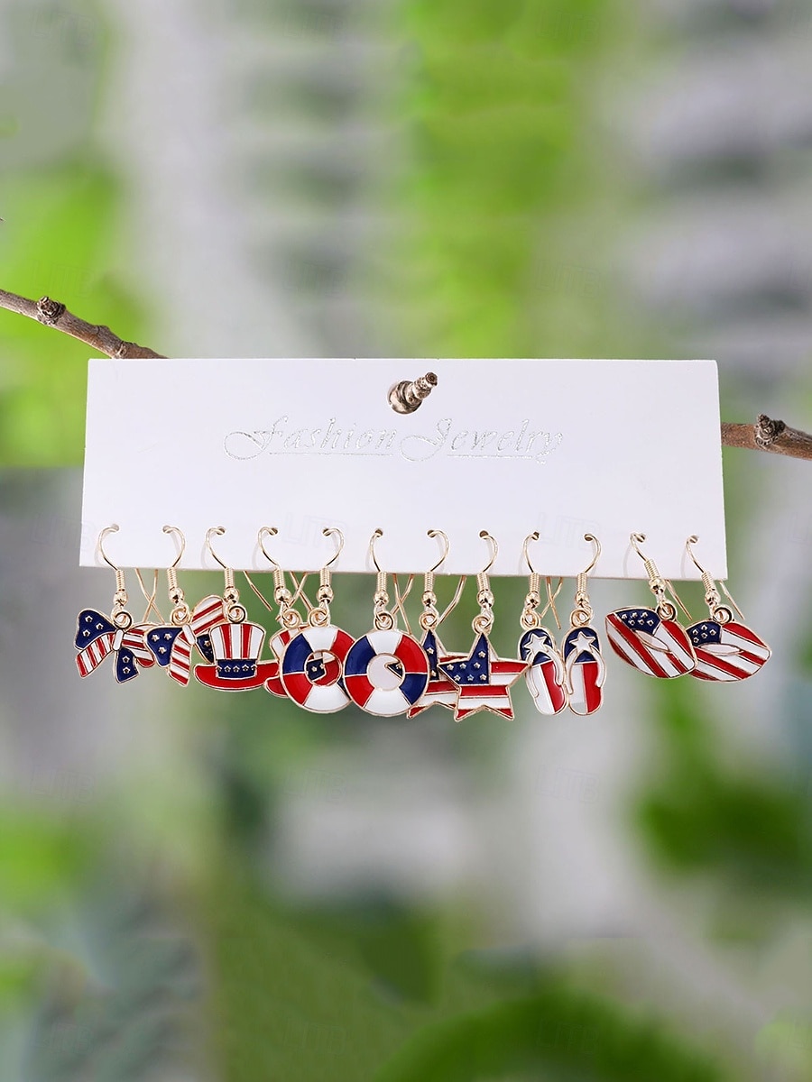 1 пара Серьги For Жен. Повседневные Для улицы фестиваль Сплав геометрический Звезда 2026 - $14.99 –P3