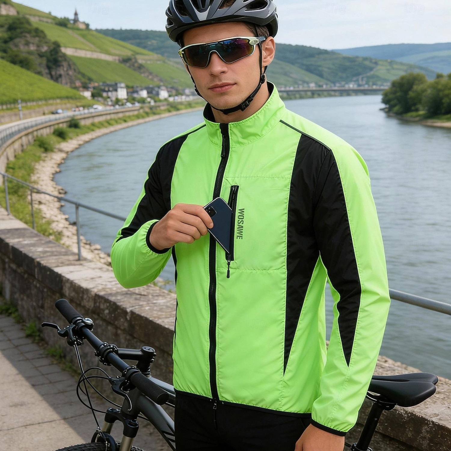 Jaqueta corta-vento unissex para ciclismo de estrada, primavera e outono, da marca Wosawe. Ideal para uso casual, à prova de vento e impermeável. Modelo BF224. de 2026 por $40.99 –P8