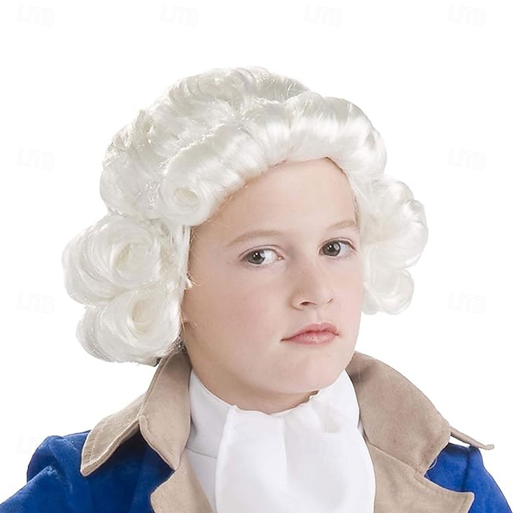 White Judge Wig Men Barristers Cosplay Founding Father Costume Colonial Wigs for Men 2026 - E£1609.27 –P1