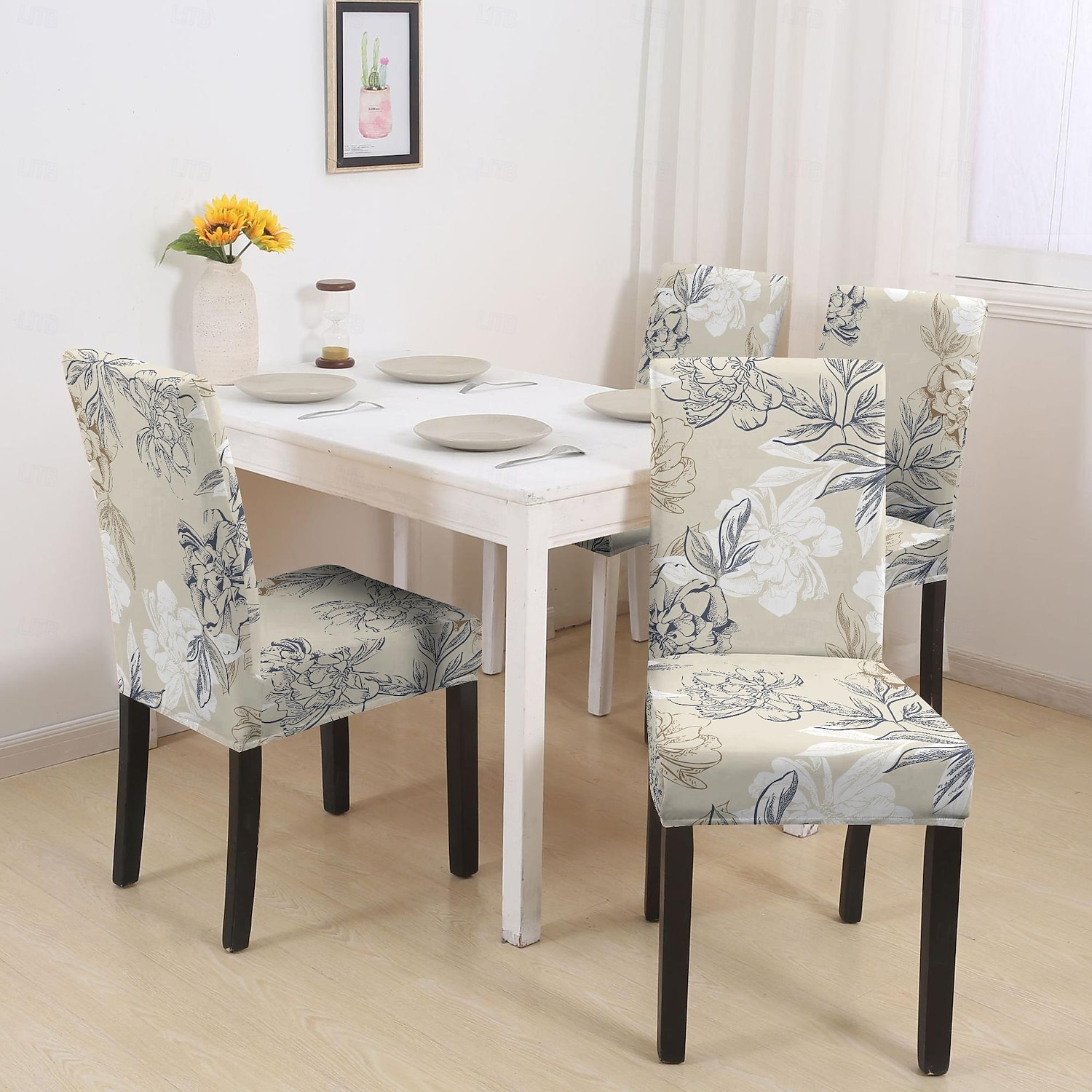 Voděodolný potah na jídelní židli, potah na stoličku, potah na židli s geometrickým potiskem, polyesterové potahy 2026 - $15.99 –P5