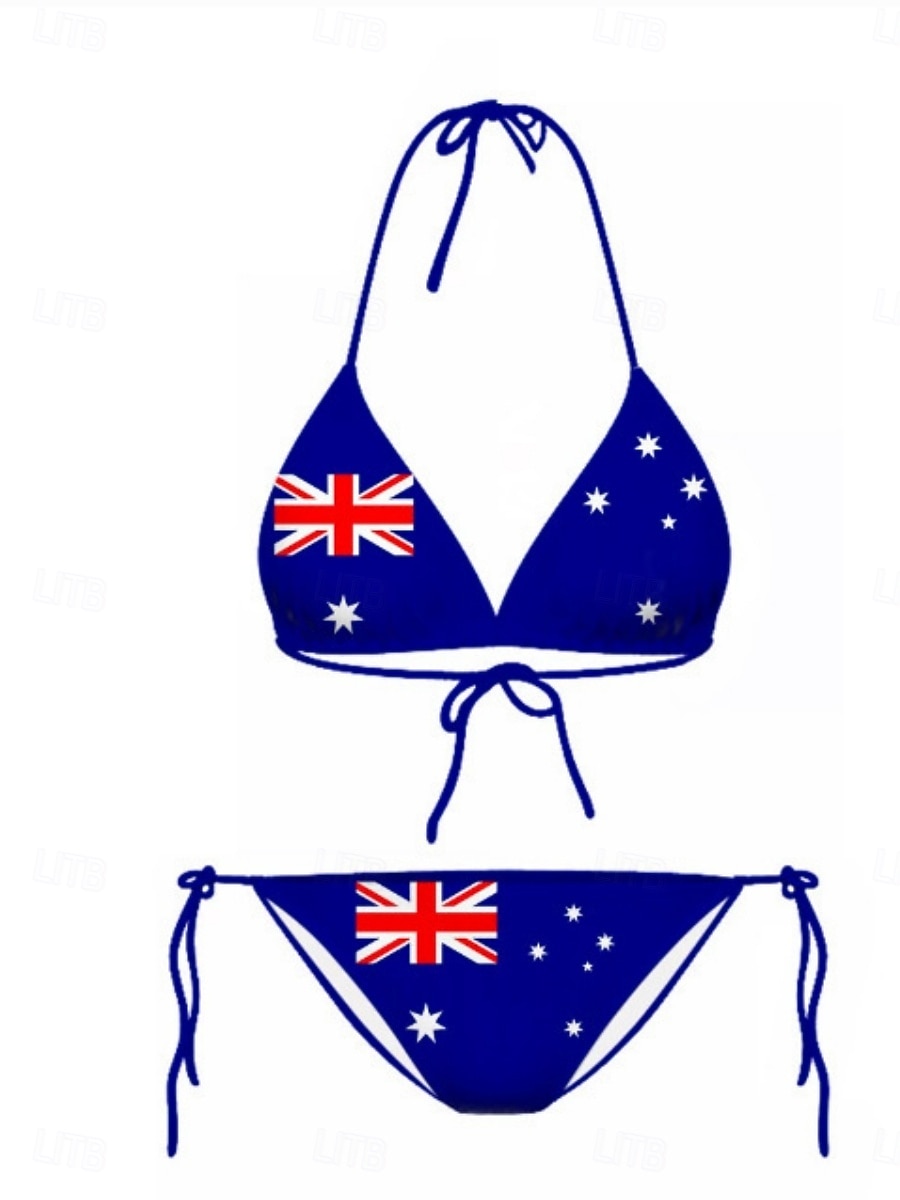 Μαγιό Γυναικείο Πατριωτικό Ημέρας Ανεξαρτησίας Μπικίνι 2 Τεμαχίων Γυμνό Μαγιό Slim Χωρίς Πλάτη Διακοπών Παραλία Φόρεμα Σημαία Χαμόγελο Αμάνικο Μαγιό 2026 - $19.99 –P4