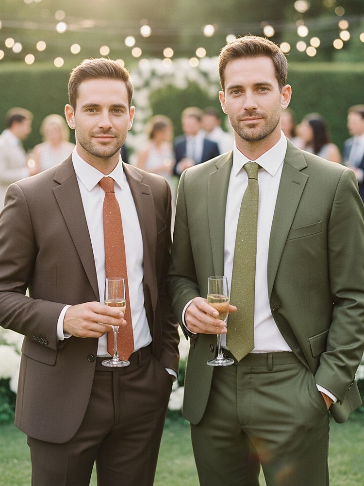 Мужской галстук из полиэстера с эффектом мерцания – в нескольких цветах, элегантный для свадеб и ужинов, однотонный с легким мерцающим эффектом. 2026 - $11.99 –P2