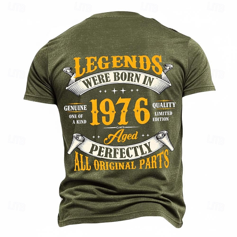 Birthday Gift Legends Were Born In 1976 Genuine One Of A Kind Quality Limited Edition Aged Perfectly All Original Parts 50th Birthday Mens Vintage T Shirt Charcoal Grey Clothing Apparel S M L XL XXL X 2026 - $21.99 –P3