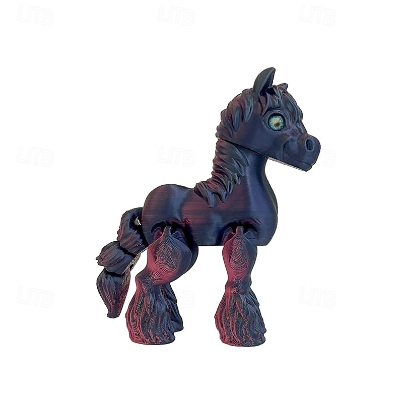3D-printet hestestatue med bevegelige ledd, realistisk hestefigur med uttrykksfulle øyne &fluffy manke, utendørs kinesisk nyttårsdekorasjon, gave til hest som blir født i år, skrivebord &hyllepynt 2026 - $9.99 –P9
