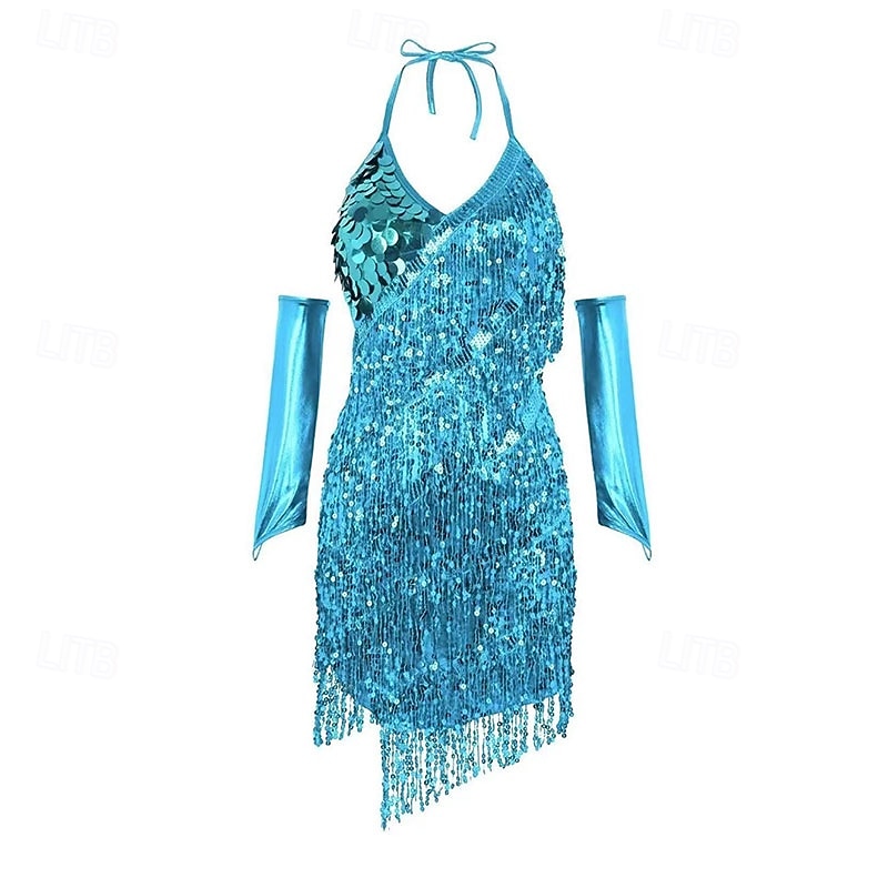 Vestito da performance samba con frange di paillettes per la festa di danza latina del 2026 a $31.99 –P2