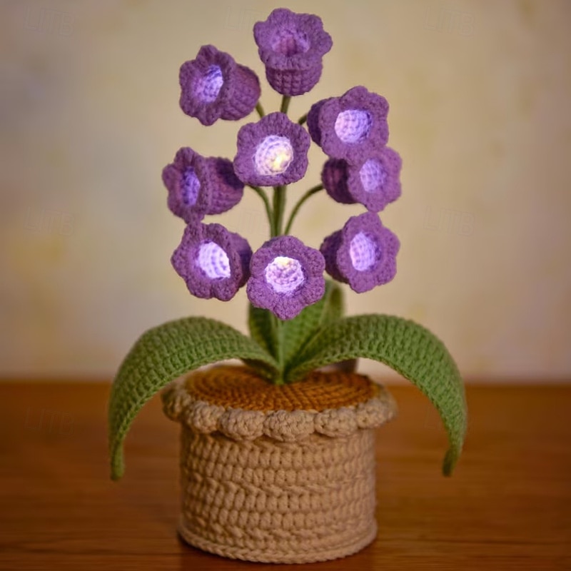 Crochet Lily Flower in Pot Lamp, Lily of the Valley Light, Handmade Flower Gift, DIY Gift Card, Home Decor, Birthday Mother Day Gift 2026 - $33.99 –P2