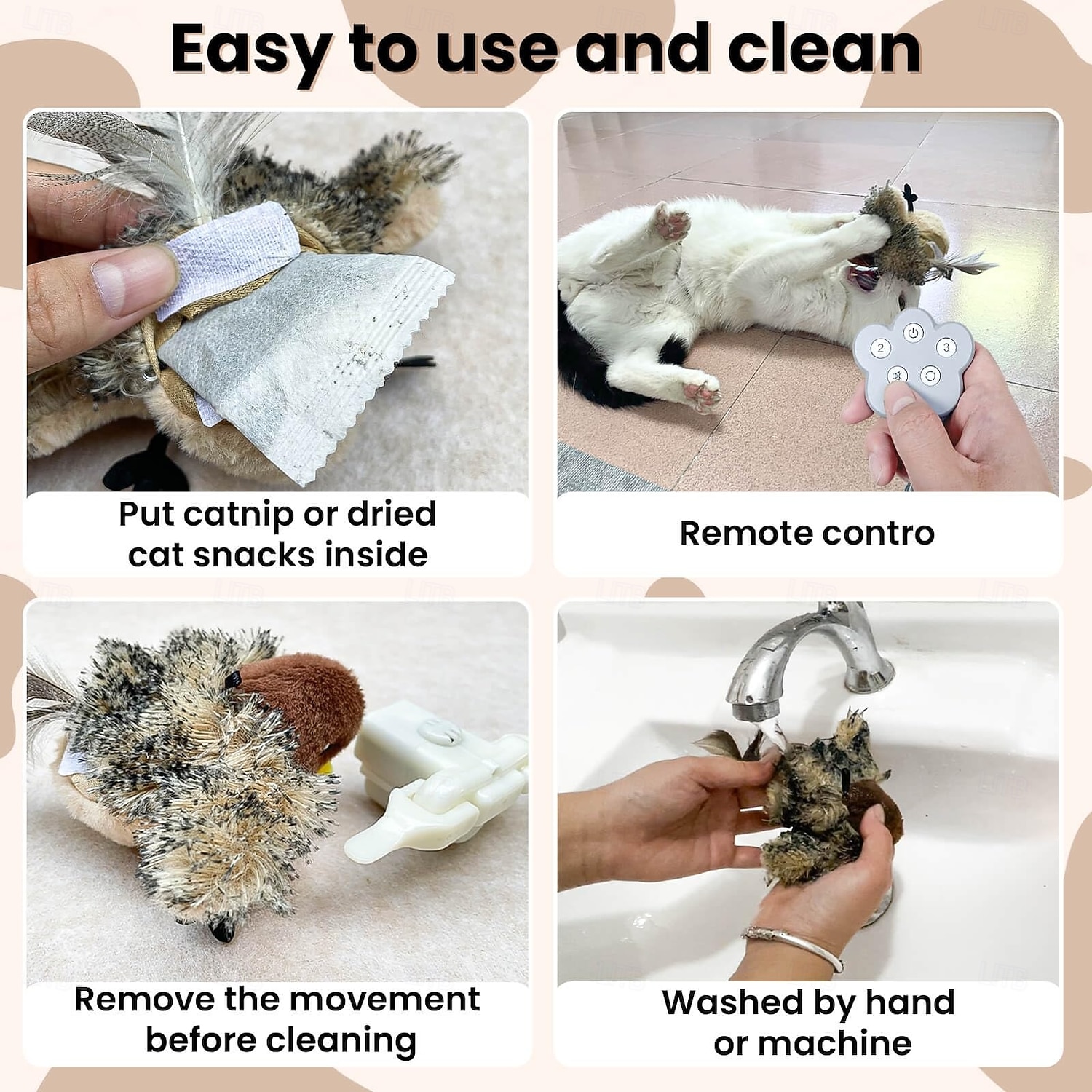 لعبة قطيفة محاكاة نداء الطيور ذاتية الارتفاع، بما في ذلك لعبة القطط ولعبة الحيوانات الأليفة 2026 - ZAR R399.3 –P5