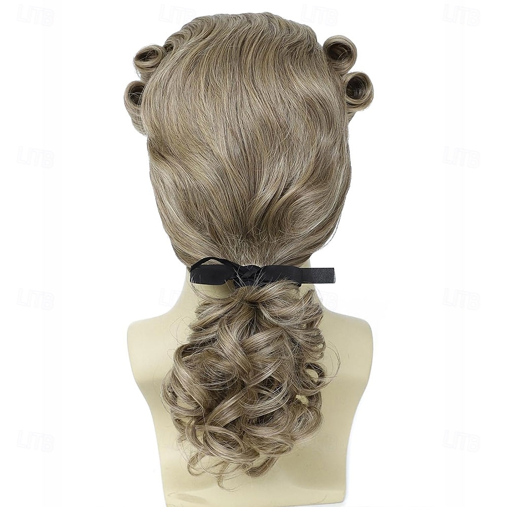 Perruque de style colonial, accessoire de costume historique, queue de cheval ondulée (blonde) de 2026 ? $23.99 –P4