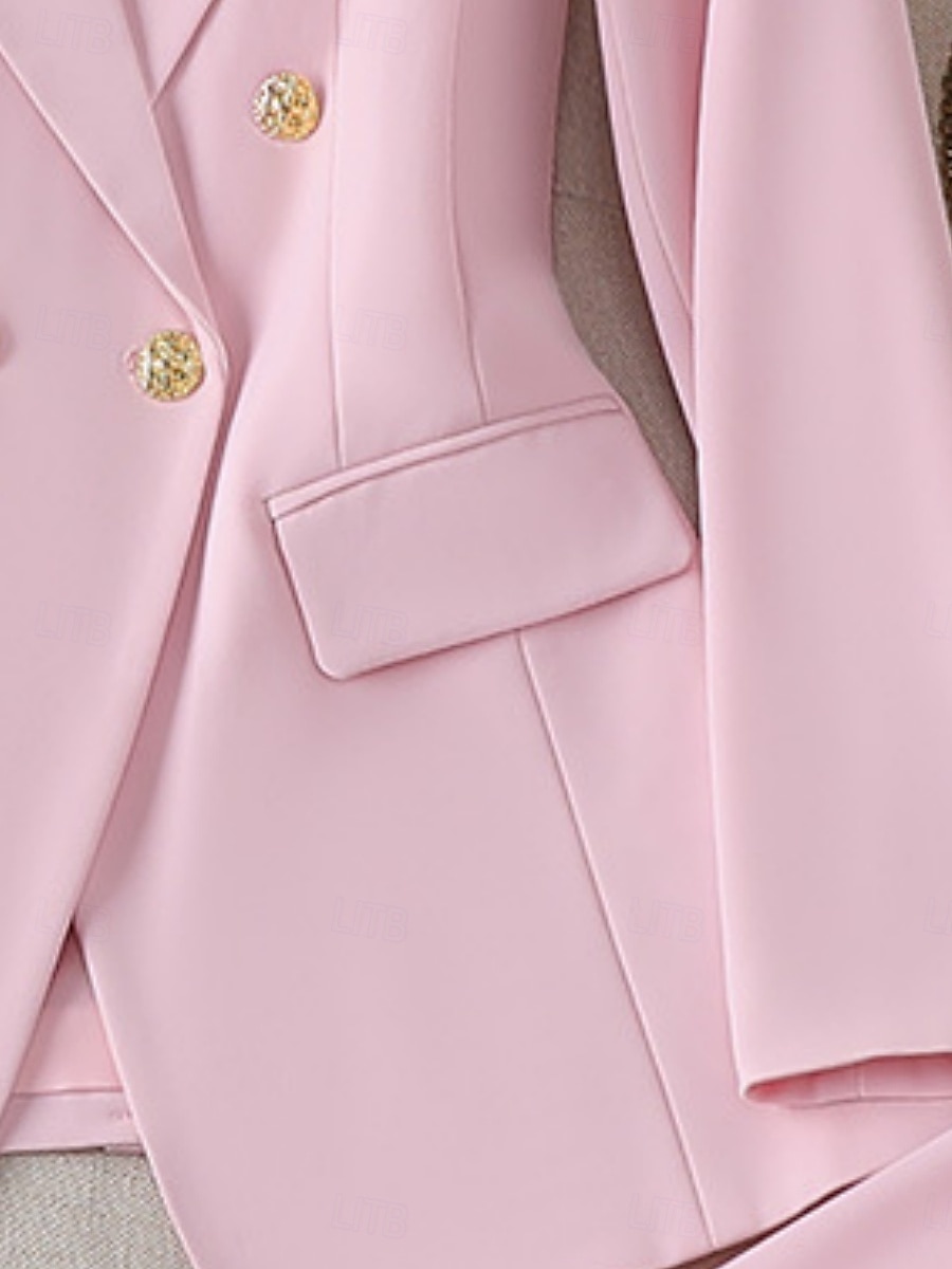 Femmes Blazer Veste Décontractée Confortable Boutons Élégant Mode Occasionnel Couleur Unie Formel Tenue quotidienne Sortir Week-end Long Revers Cranté Coupe régulière manche longue Vêtements de 2026 ? $58.99 –P4