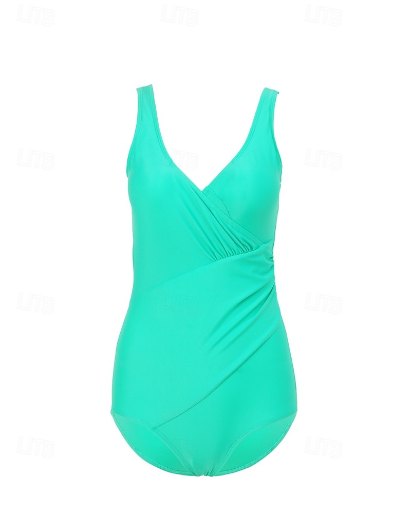 Γυναικεία Πρότυπο Προστατευτικά Ονόματος One Pieces Rash Guards Μαγιό Ολόσωμα κομμάτια Μονόχρωμο Άνοιγμα πίσω Προστασία UV Ελαστικό Αμάνικο Μαγιό Κορμάκι Σέρφινγκ Καταδύσεις Κολύμβηση Καλοκαίρι 2026 - $17.99 –P13