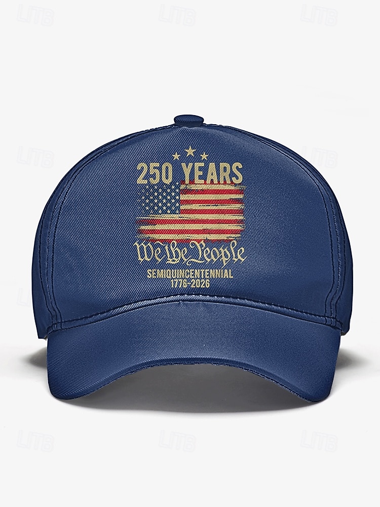 כובע בייסבול מתכוונן לגברים - חגיגות 250 שנה ויום העצמאות, מגוון צבעים, חומר פוליאסטר, מושלם לאירועים חיצוניים ולבוש חגיגי 2026 - $14.99 –P7