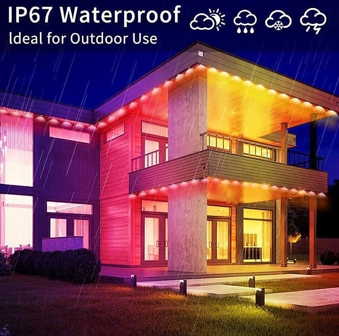2026年 恒久的な屋外ライト、アプリとリモコン付きの RGB スマート屋外軒先ライト、時間指定の音楽同期 IP67 防水 LED 軒先ライト、パーティー、ハロウィン、クリスマス、屋上、庭に最適  コレクション – $46.99 –P2