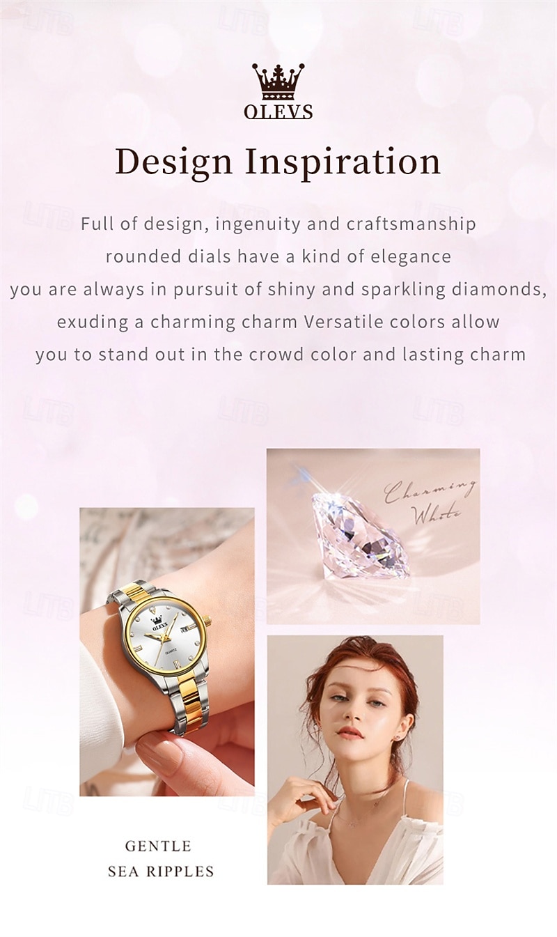 Mother's Day Gift New Olevs Brand Ladies' Business Watch With Night Light Calendar And Day/Night Display Quartz Movement Stylish Water-Resistant Sporty Ladies' Wristwatch. 2026 - $33.99 –P3