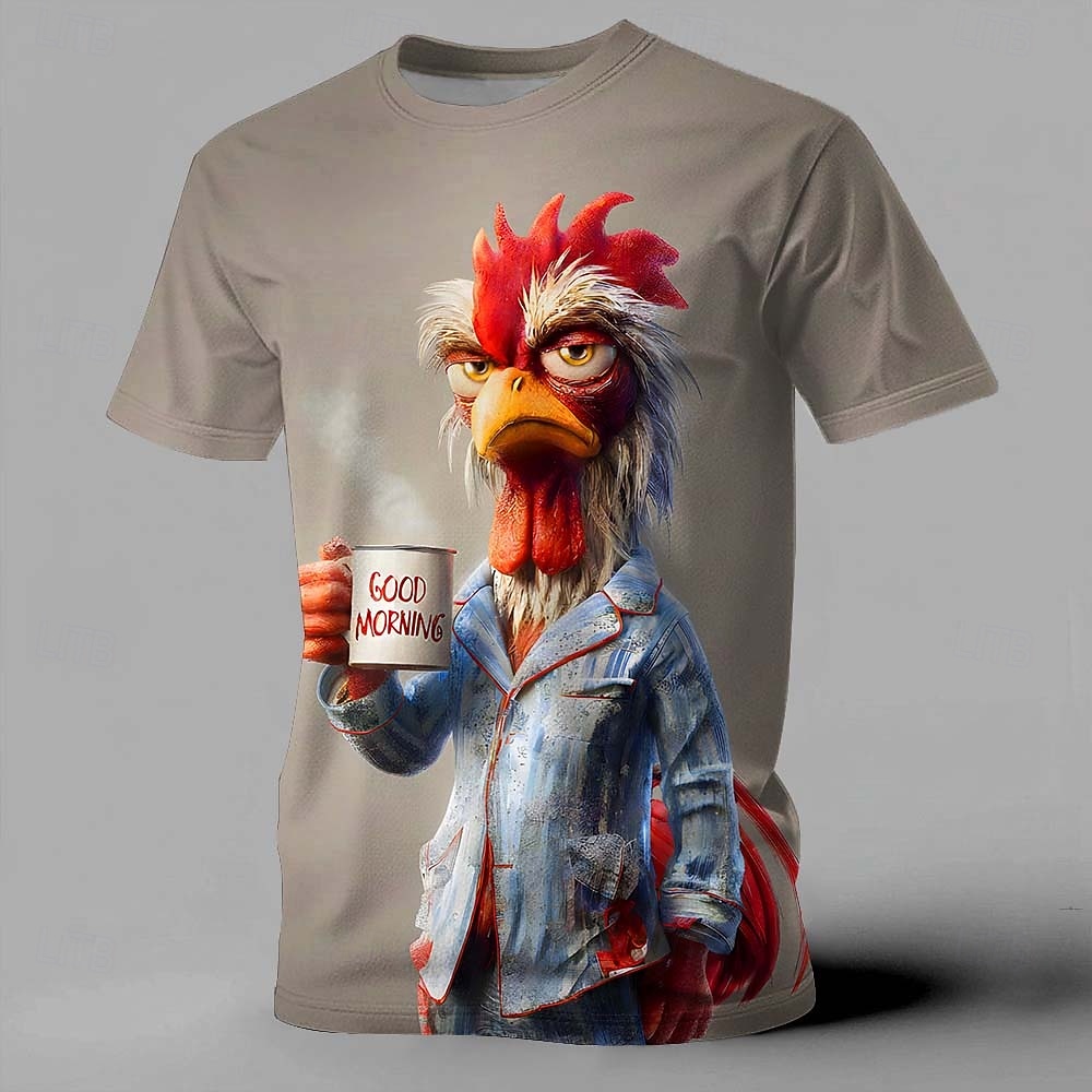 Homens Animal Galo Engraçado Camiseta Manga Curta Camiseta Impressão 3D Gola Redonda Camisa Exagerado Designer Festa Feriado Azul Branco Roxo Verão Primavera Roupa S M L XL XXL XXXL de 2026 por $21.99 –P2