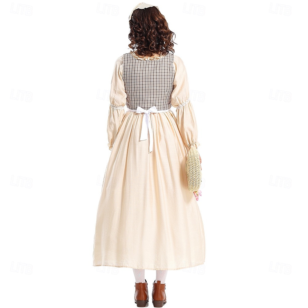 250º Aniversario de EE. UU. Siglo 19 década de 1800 Vestido de la pradera Conjunto de gorro y delantal Larga Chica pionera Colonial Pionero Guerra Revolucionaria Disfraz Mujer Víspera de Todos los 2026 - $58.99 –P2