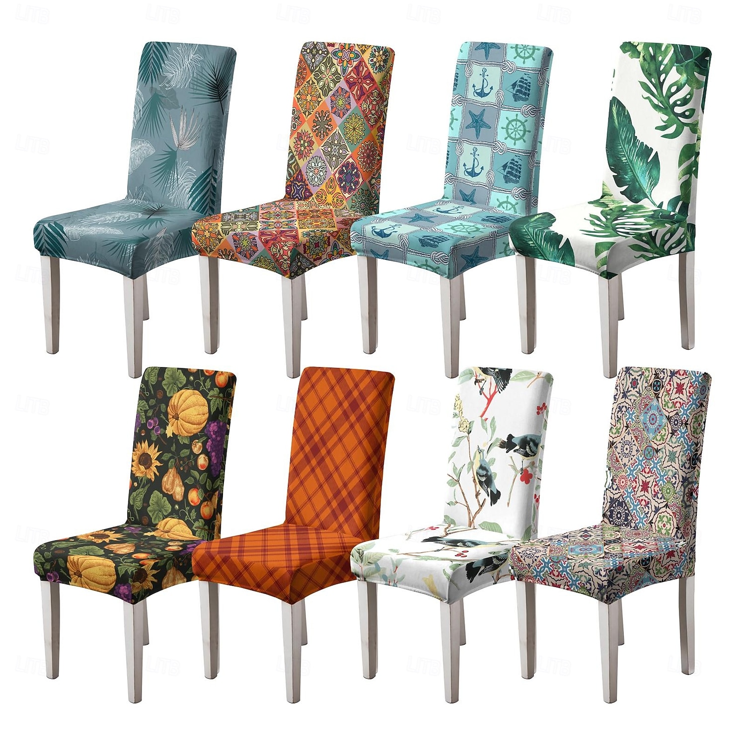 Coprisedia da pranzo Coprisedia per sgabello Coprisedia in poliestere con stampa geometrica del 2026 a $15.99 –P1