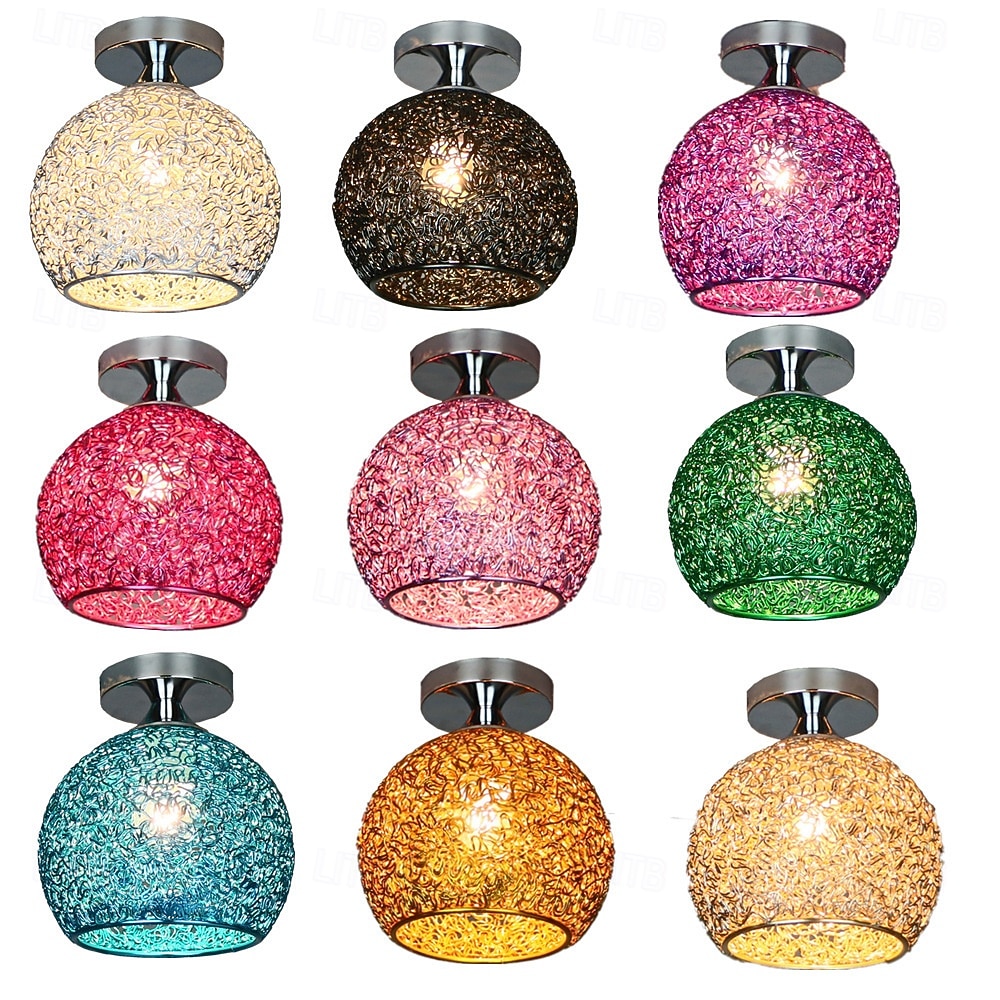 Lampy sufitowe z aluminiowym drutem, lampa sufitowa, półpłaska, nowoczesna lampa sufitowa - oprawa oświetleniowa blisko sufitu, styl nowoczesny 2026 - $61.99 –P1