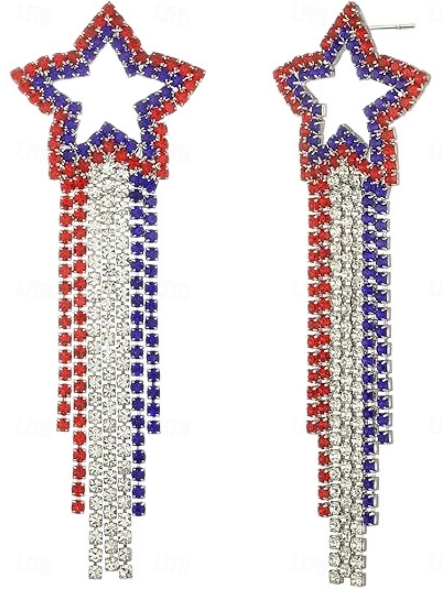 1 pereche Cercei For Pentru femei Zilnic Stradă Festival Ștras Geometric Αστέρι 2026 - $14.99 –P3