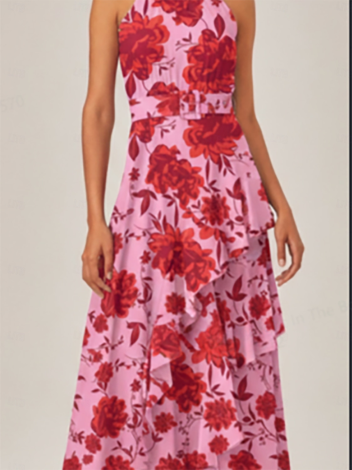 Spring Blooms Flowy Chiffon Waist-cinching Maxi Dress 2026 - $125.99 –P1