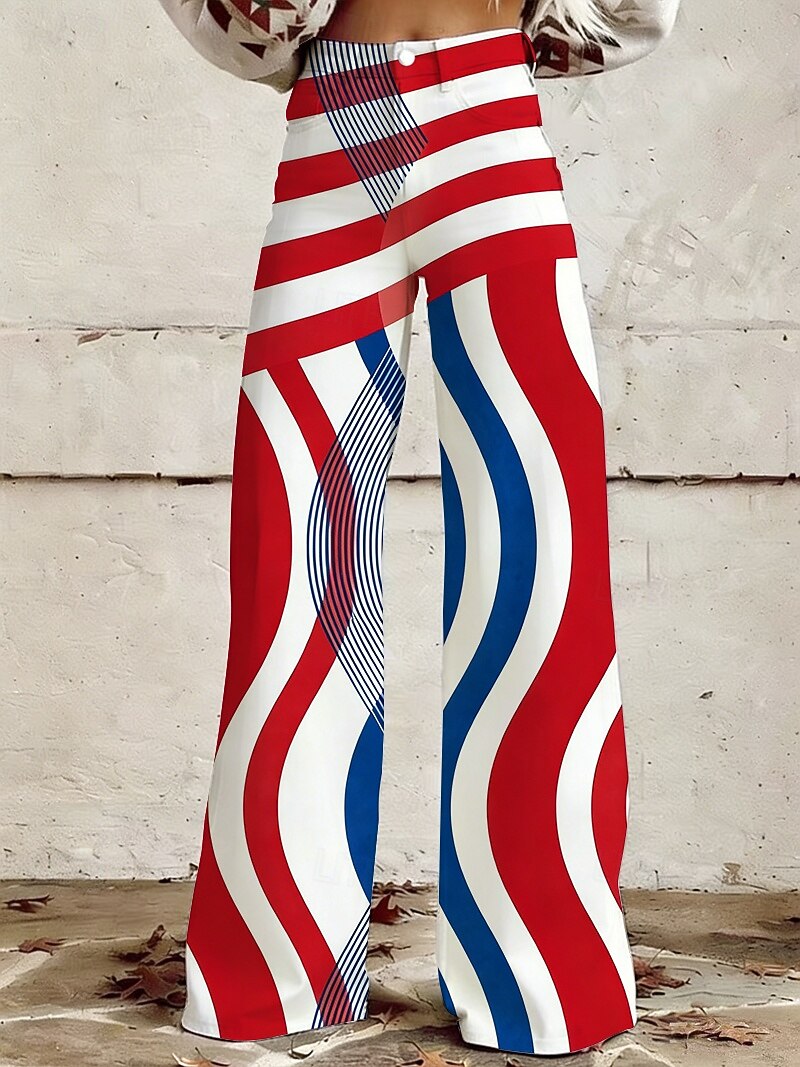 250e anniversaire des États-Unis Rétro Vintage Années 1970 Pantalon Pantalon à jambes larges Hippie Disco Taille haute Déguisement Femmes Mascarade 4 Juillet Jour de l'indépendance Adulte Pantalon de 2026 ? $32.99 –P3