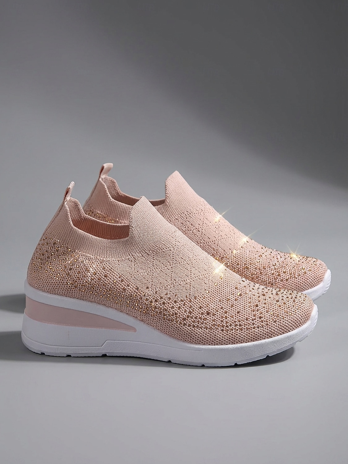 Per donna Casuale Quotidiano Passeggiata Strass Plateau Zeppa Punta Tonda Casual Comfort Tessitura Volante Mocassino Nero Bianco Rosa del 2026 a $26.99 –P1