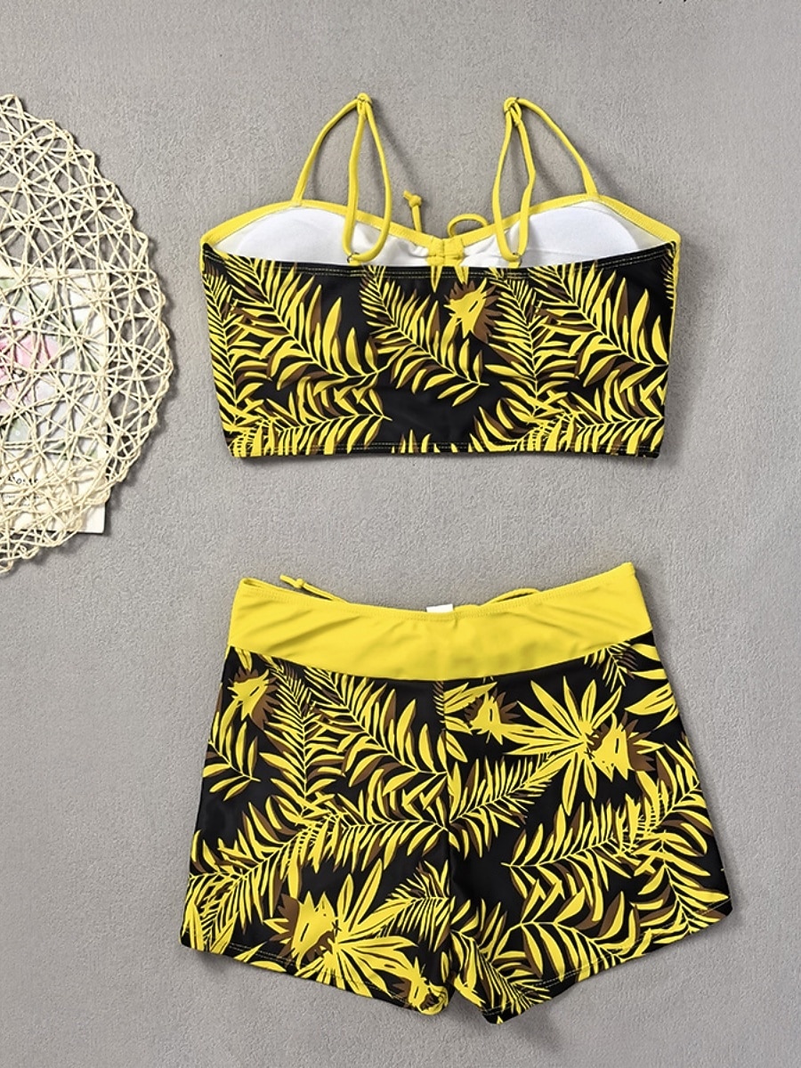 Dámské Plavky Bikiny 2 ks Kraťasy Plavky Štíhlý Volná záda prázdniny Oblečení na pláž Do V Bez rukávů Plavky 2026 - $22.99 –P7