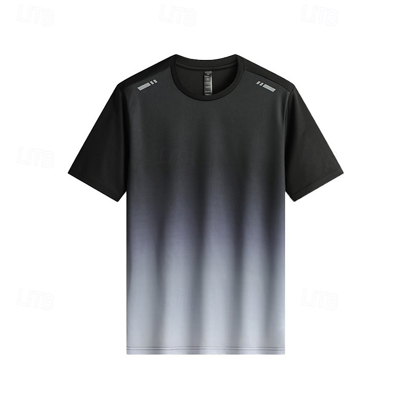 رجالي التدرج تيشيرت للجري قميص ضاغط الصيف كم قصير سريع جاف ضغط رطوبة فتل تمرين نادي رياضي التدريب النشط ممارسه الرياضه أزرق سكني غامق أسود ملابس رياضية ألبسة رياضية 2026 - $11.49 –P4