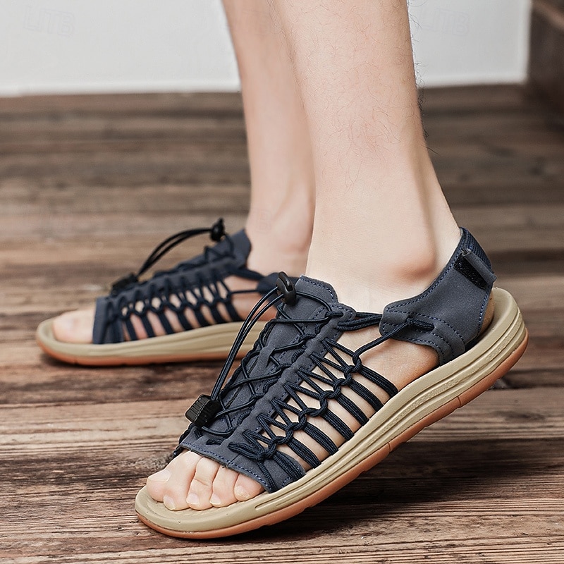 sandali da uomo color cuoio con cinturini regolabili, traspiranti e comodi, ideali per attività estive all'aperto e vacanze del 2026 a $46.99 –P12