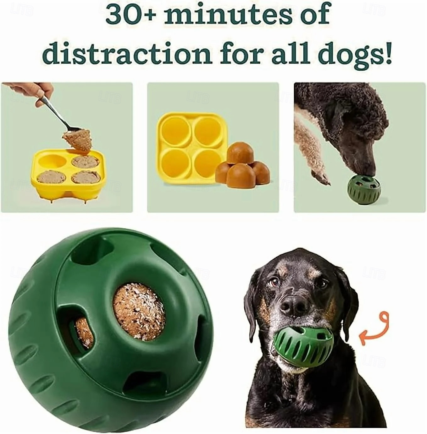 Vylepšete hračky pro psy, aby je zabavily, interaktivní dávkovač, náplň do hraček pro psy, gumový míček, mrazitelné krmivo, žvýkací hračky pro štěňata a agresivní žvýkačky, interaktivní hračky 2026 - $37.99 –P4