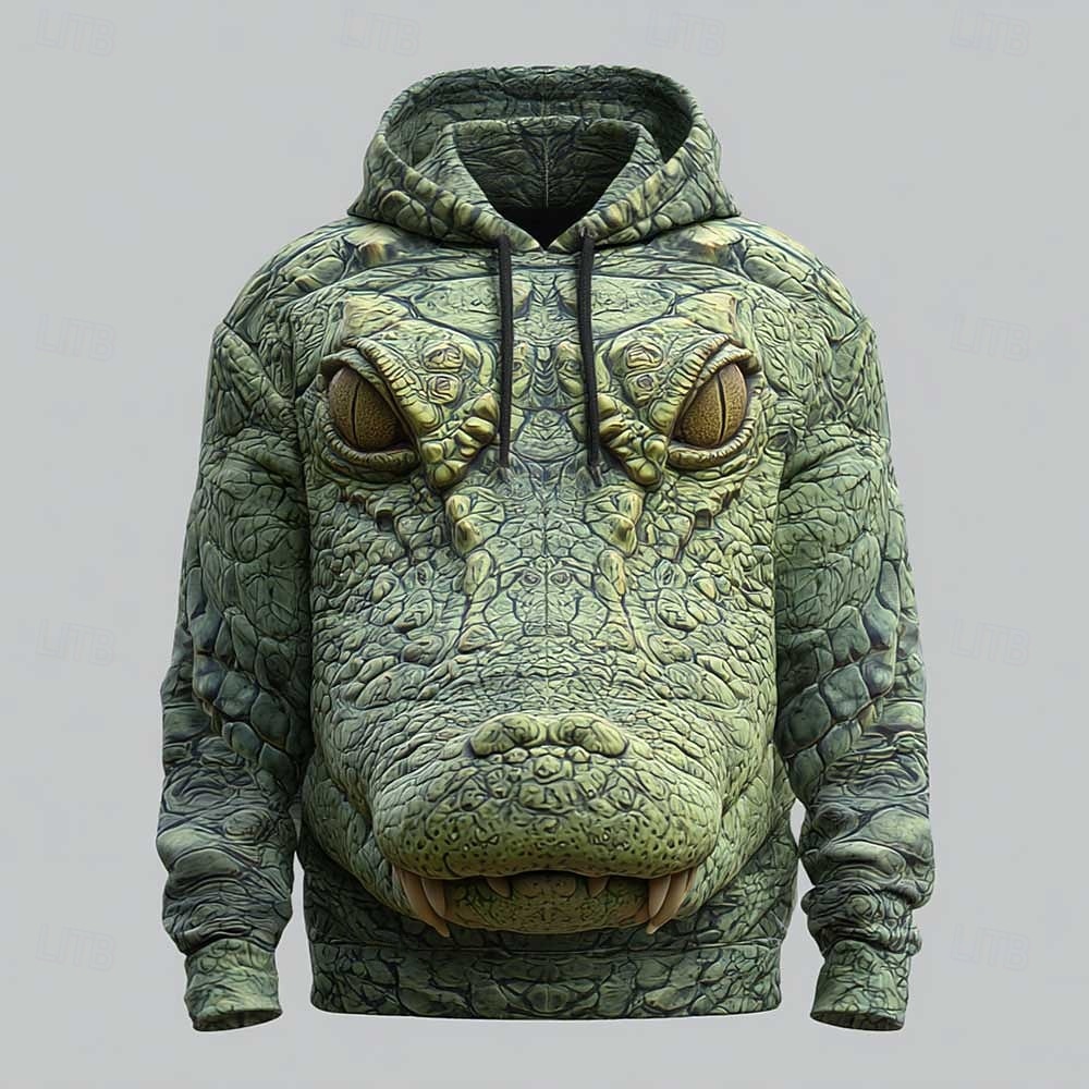 Per uomo Coccodrillo Felpa con Cappuccio Felpa Cool Festa Manica Lunga Girocollo Abbigliamento casual alla moda Club Verde 2# Verde 3# Verde 4# Verde Coulisse Autunno Inverno progettista S M L XL XXL del 2026 a $28.99 –P2