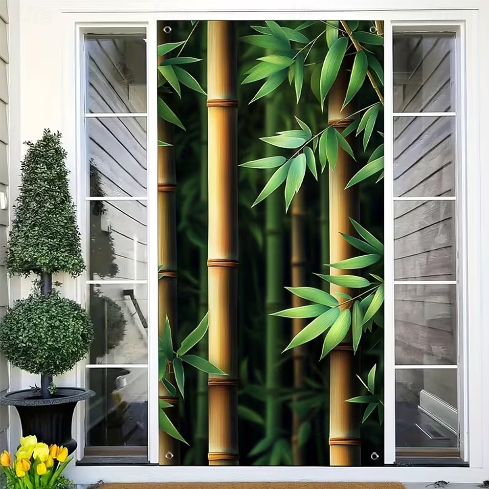 Realistic 3D Green Bamboo Doorway Curtain Japanese Zen Style Hanging Banner Privacy Screen for Home Office Studio Decor 2026 - $17.99 –P3