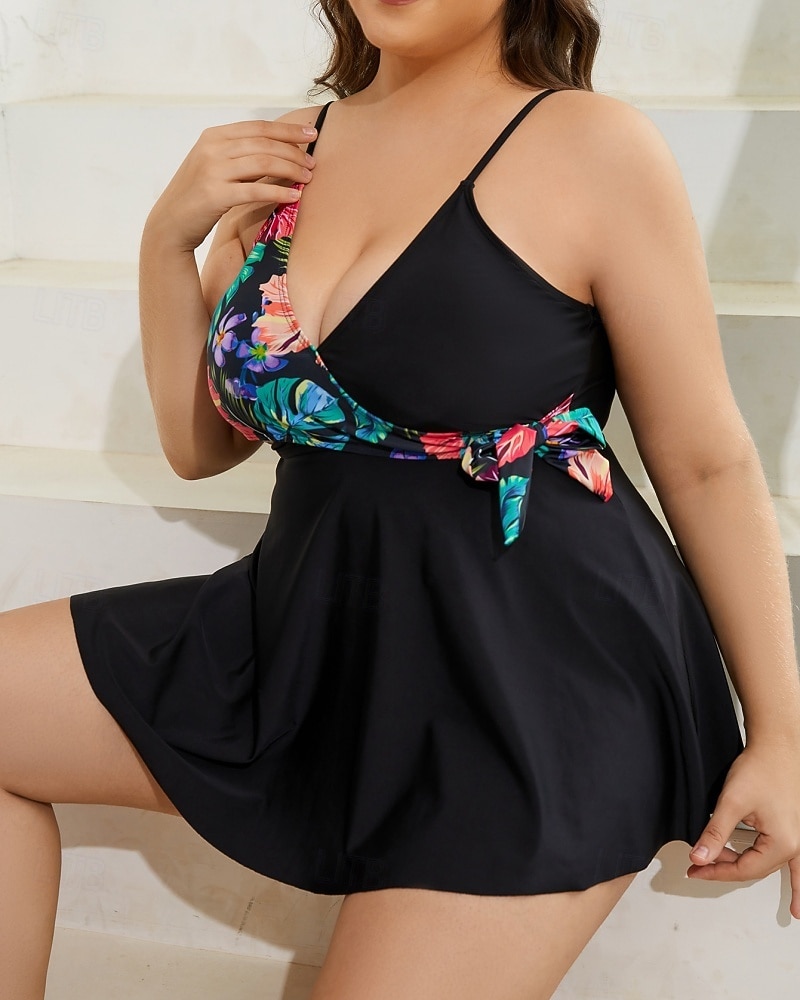 Mujer Estándar Trajes de baño de talla grande Trajes de baño One Pieces Rash Guard Traje de baño Flores Espalda Abierta Protección UV Elástico Sin Mangas Bañadores Body Surf Buceo Natación Verano 2026 - $26.99 –P4