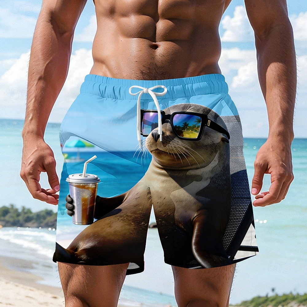 Homme Dessin animé Drôle Capybara Maillots de bain Shorts de bain Shorts de Surf Taille Moyenne Hawaïen Vacances à la Plage Poches Latérales doublure en maille Taille élastique avec cordon de serrage de 2026 ? $20.99 –P2
