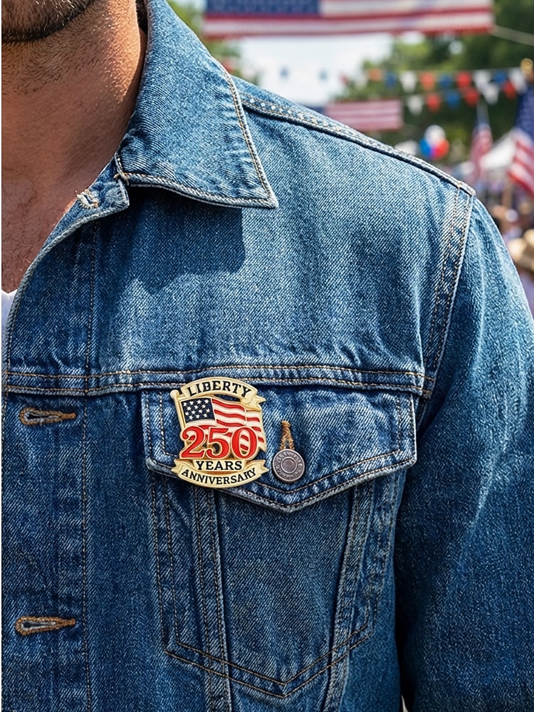 250. výročí Spojených států - Pánská sada patriotických broží na klopu 4-pak slitinových smaltovaných odznaků americká vlajka a designy pro USA Den nezávislosti přehlídky a formální akce 2026 - $11.99 –P1