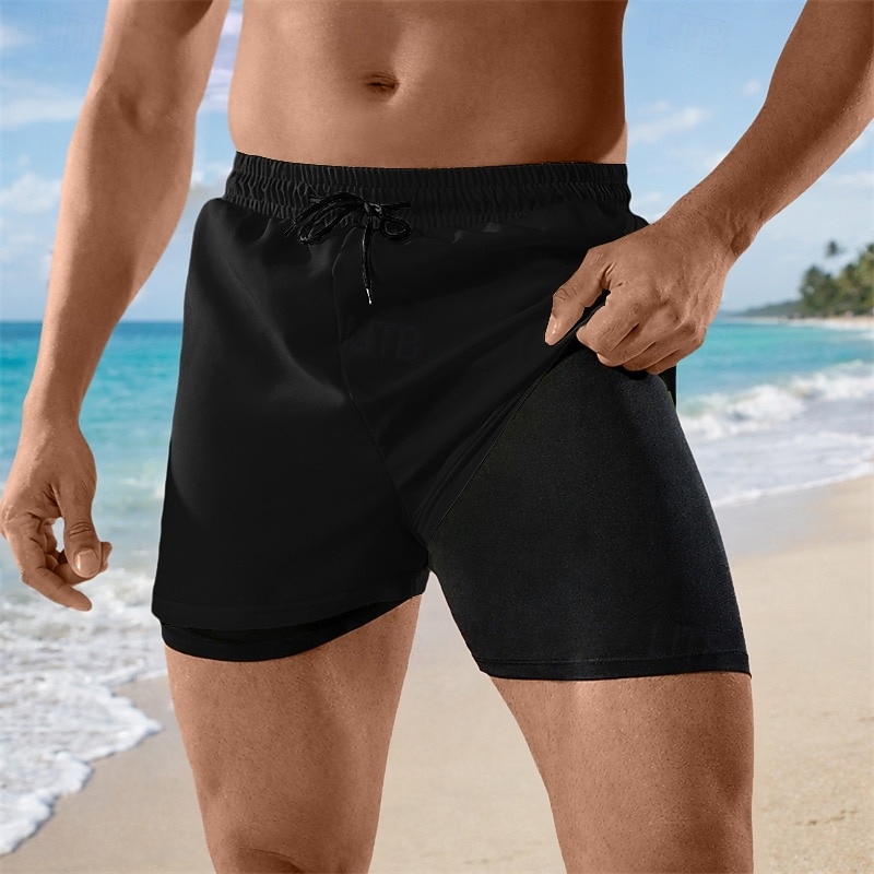 Per uomo Costumi da bagno Pantaloncini da mare Pantaloncini da bagno boxer Shorts Coulisse Elastico in vita Tinta unica Asciugatura Rapida Traspirante Sopra il ginocchio Casuale Spiaggia Nuoto del 2026 a $13.49 –P8