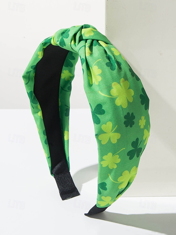 Dameshaarbanden van polyester met klavertjesvier, zacht knoopdesign, verschillende klavertjesvormen, lichtgewicht en comfortabele haaraccessoires, perfect voor St. Patrick's Day-vieringen en dagelijks gebruik. 2026 - QAR 35.07 –P8