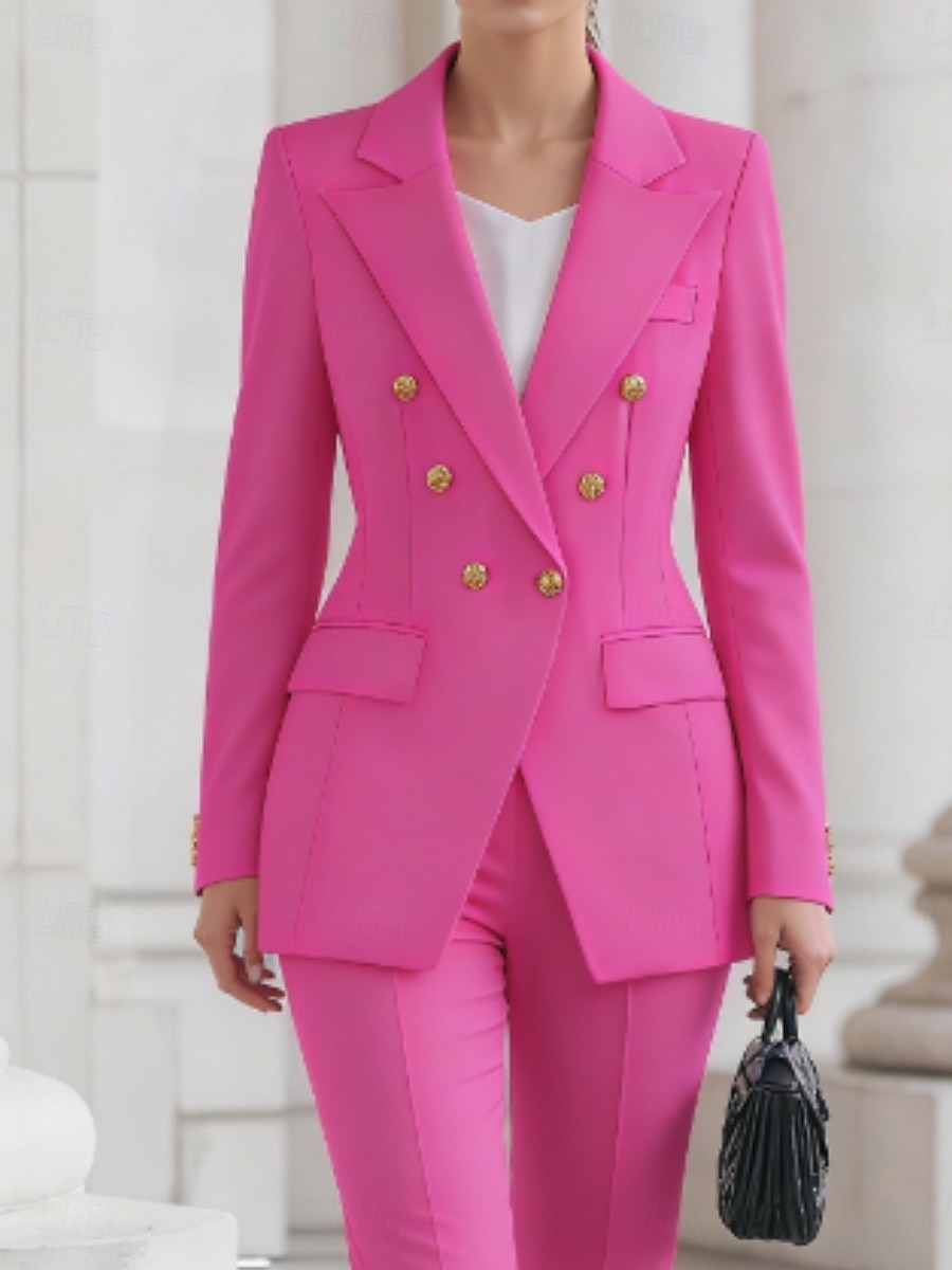 Femmes Blazer Veste Décontractée Confortable Boutons Élégant Mode Occasionnel Couleur Unie Formel Tenue quotidienne Sortir Week-end Long Revers Cranté Coupe régulière manche longue Vêtements de 2026 ? $58.99 –P5