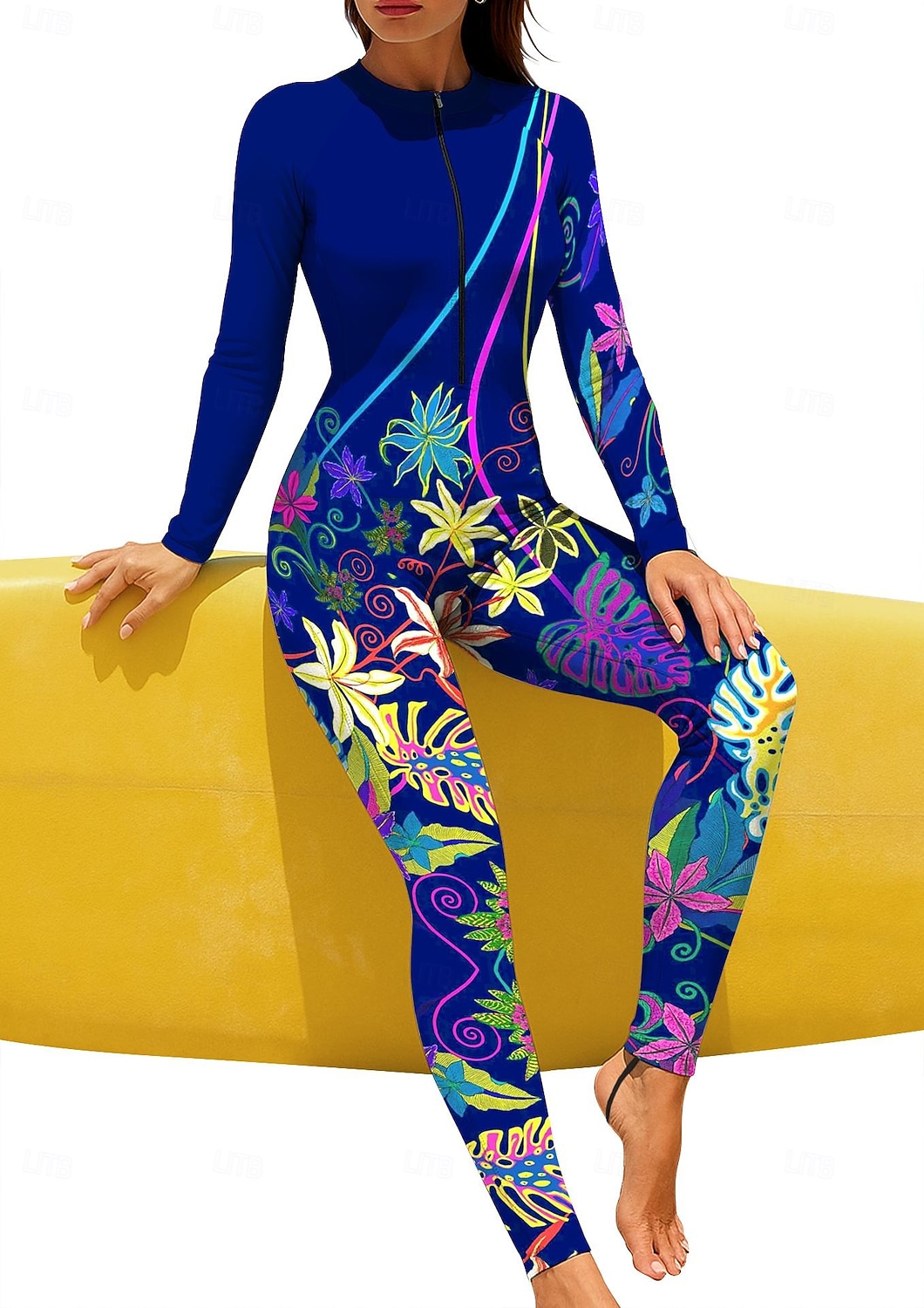 2026年 女性用 レギュラー ラッシュガード フルボディラッシュガード 水着 花 トロピカル風 カラーブロッキング 内蔵ブラ付き フロントファスナー UVサンプロテクション UPF50+ 伸縮性 フルボディー スイムウェア サーフィン カヌー ビーチ 夏  コレクション – $49.99 –P5