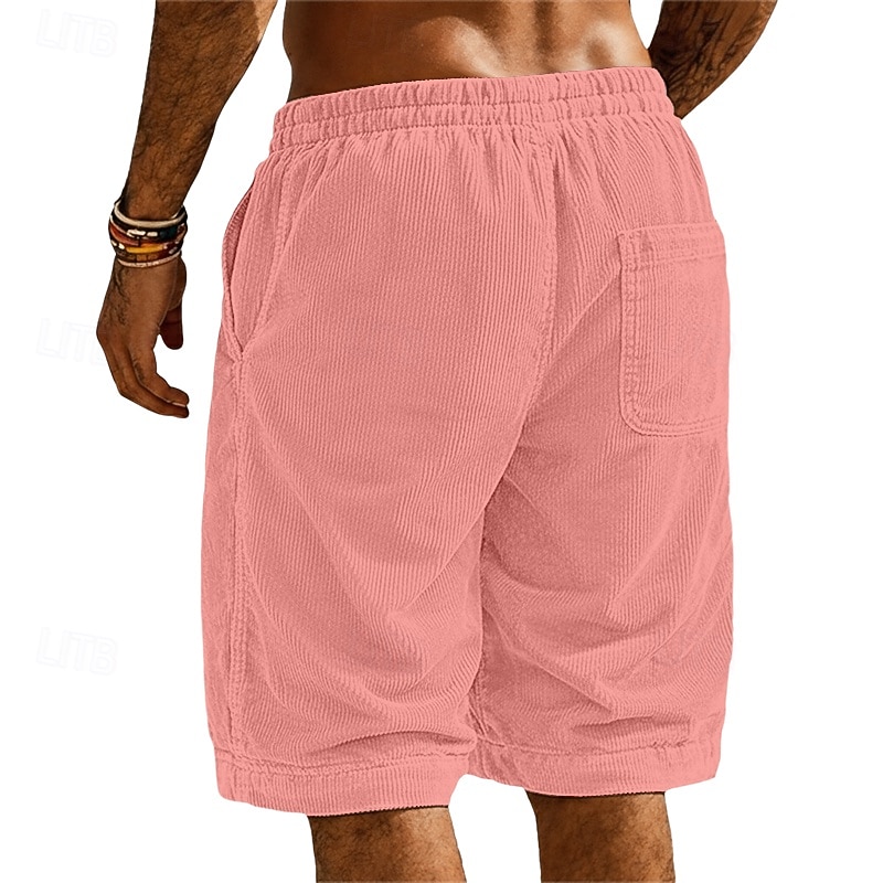 Per uomo Shorts Pantaloncini casual Pantaloncini di velluto a coste Pantaloncini strutturati Tasca Elastico in vita Tinta unica Semplice Comodità Traspirante Lunghezza al ginocchio Casuale All'aperto del 2026 a $9.49 –P8