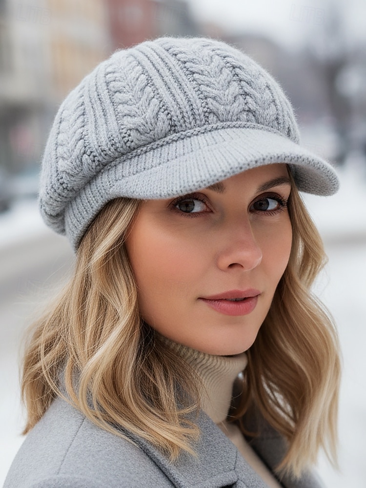 Strikket baseballcaps for kvinner med fleecefôr, flere farger, varm og koselig vinterlue 2026 - $11.99 –P2