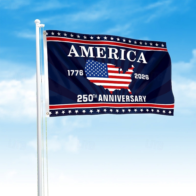 Bandera de Estados Unidos conmemorativa del 250 aniversario, decoración de ambiente de patio, decoración patriótica, bandera de jardín al aire libre. 2026 - $15.99 –P4