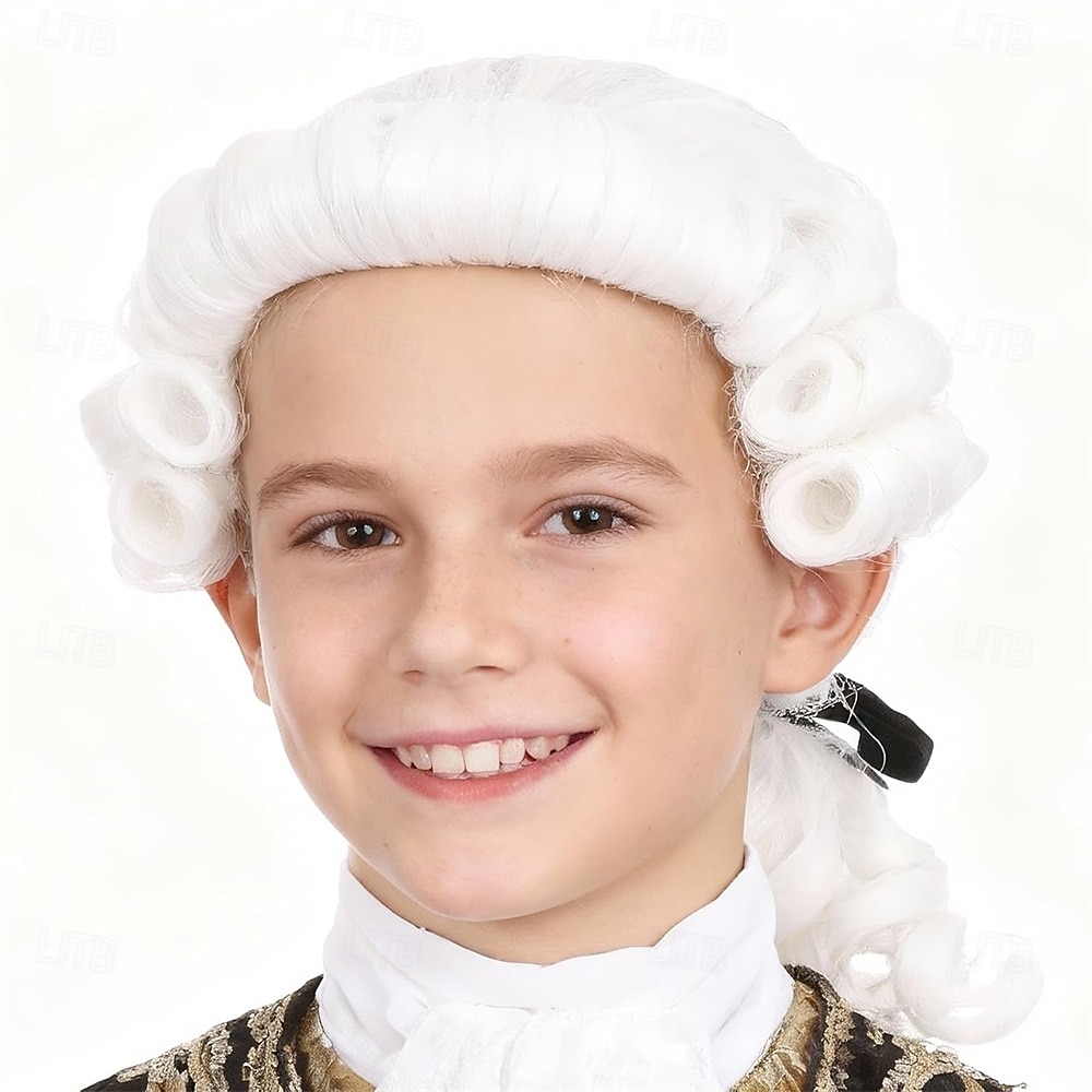 Peruca Longa Cacheada de Juiz Colonial Cosplay – Leve e Transformativa para Eventos e Festas de 2026 por $28.99 –P2