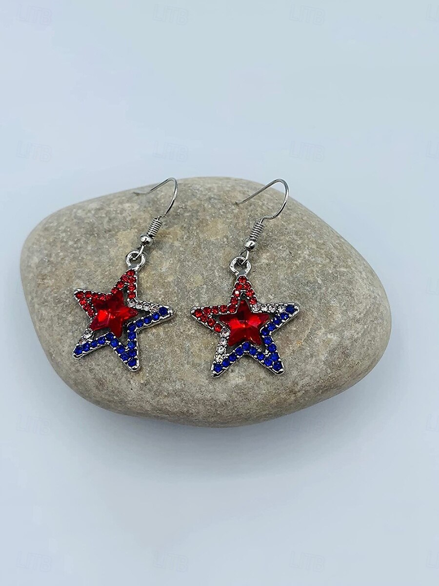 1 pereche Cercei For Pentru femei Zirconia cubică Zilnic Stradă Festival Aliaj Geometric Αστέρι 2026 - $8.49 –P5