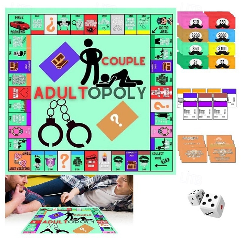 adultopoly páros társasjáték - pajkos romantikus játékok felnőtteknek randevú estére - szórakoztató intim társasjáték pároknak - tökéletes Valentin-napi évfordulós ajándék friss házasoknak férjnek és 2026 - $13.99 –P3