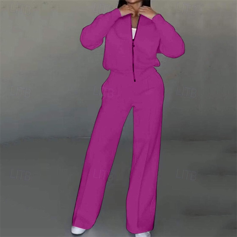 Γυναικεία Φόρμα Φούτερ Σετ ενδυμάτων Τσέπη Μονόχρωμο Ρούχα σύνολα Φθινόπωρο Χειμώνας Μαύρο Λευκό Γυμναστήριο Προπόνηση Αθλητικά Διατηρείτε Ζεστό Αντιανεμικό Moale Μακρυμάνικο Αθλητισμός 2026 - $43.99 –P6